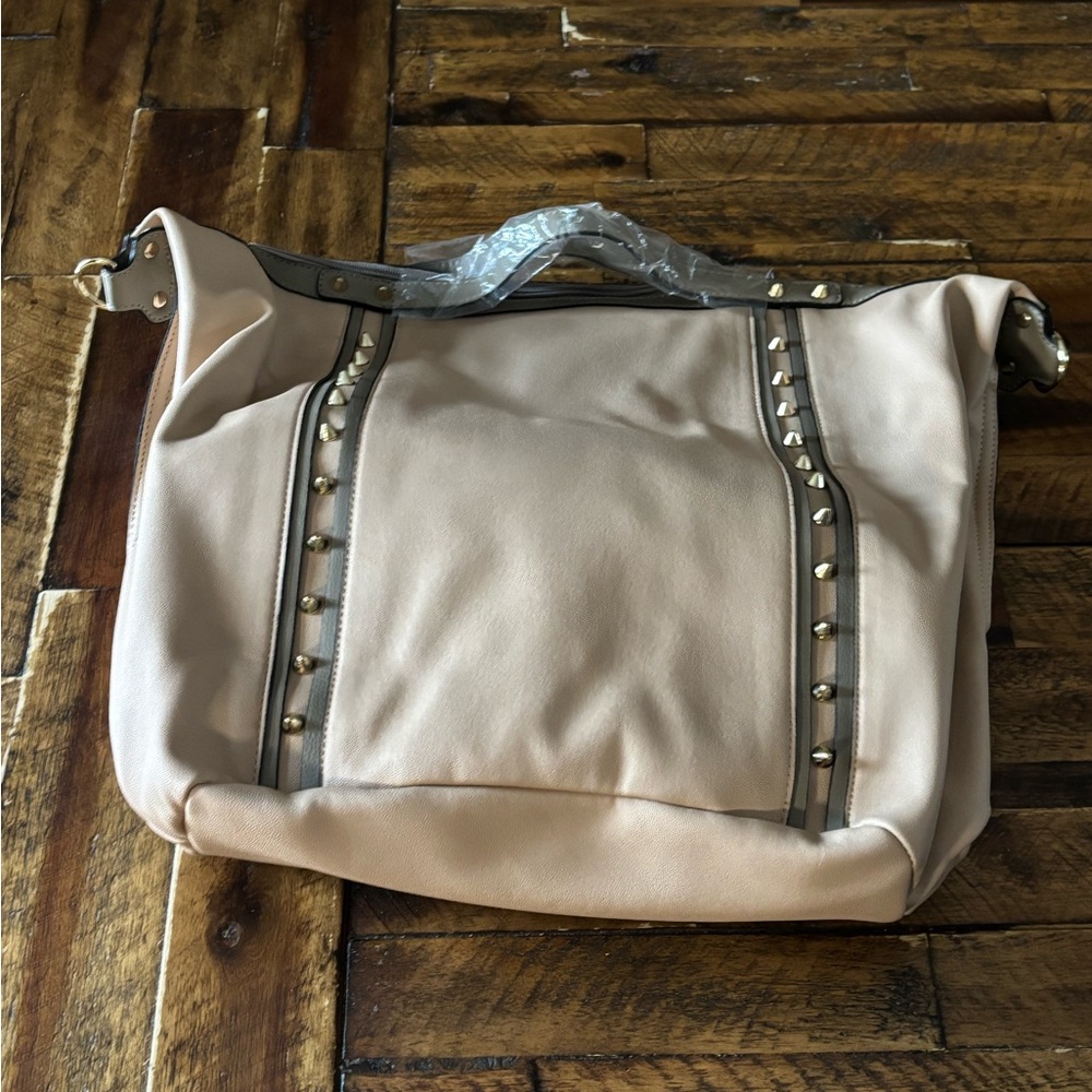 Elegant Tan Studded Women's Bag
